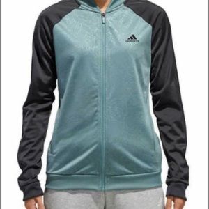 Adidas Teal Full ZIP Floral Jacket Size Large